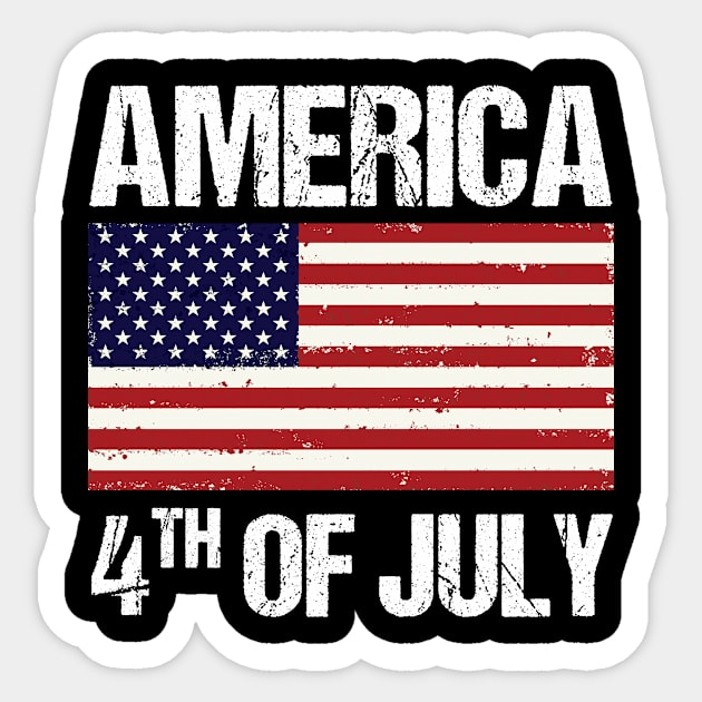 American map and Flag, 4th of July, happy independence day God Bless America Sticker by SweetMay